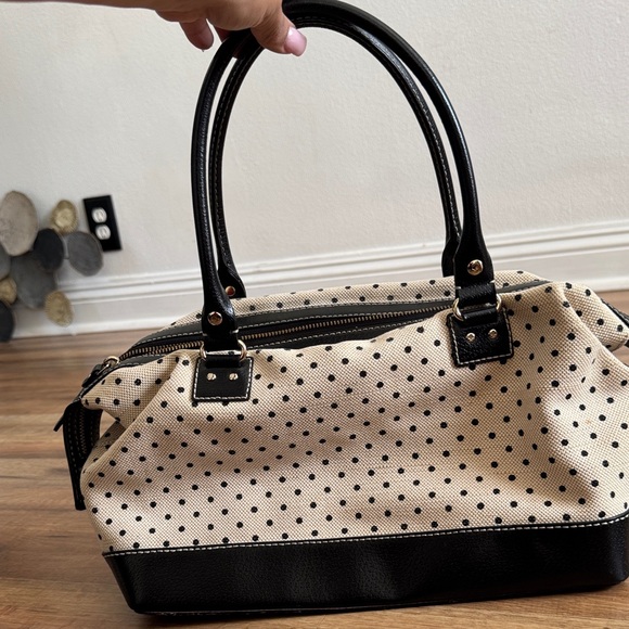 Kade Spade Dr Bag Satchel cream polkadot bag - Picture 2 of 16